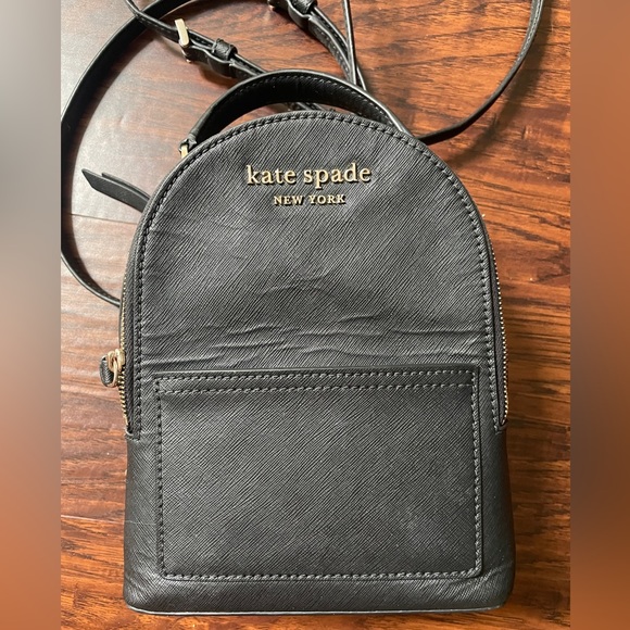 Kate Spade Mini Black Convertible Leather Backpack - Picture 2 of 8